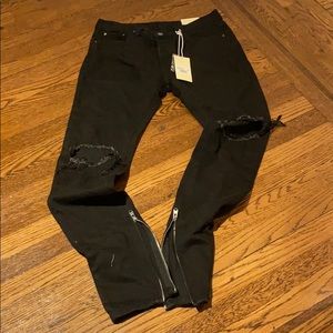 MNML Mens Distressed Denim Jeans 31